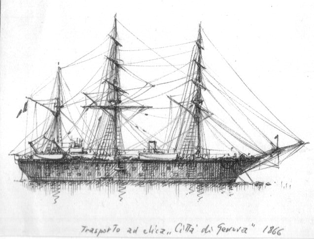 1866 - Trasporto ad elica 'Citta' di Genova'